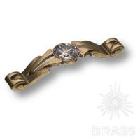15.166.96.SWA.12 Ручка скоба с кристаллои Swarovski, античная бронза 96 мм