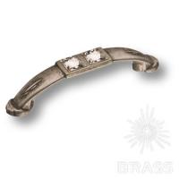 15.129.64.SWA.16 Ручка скоба с кристаллами Swarovski, старое серебро 64 мм