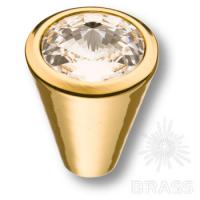 25.355.24.SWA.19 Ручка кнопка с кристаллом Swarovski, глянцевое золото 24K