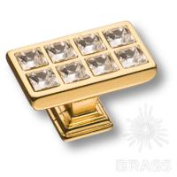 15.349.00.SWA.19  Ручка кнопка с кристаллами Swarovski, глянцевое золото 24K