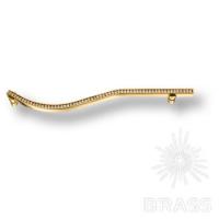 2573-003-224-LEFT Ручка скоба с кристаллами Swarovski, глянцевое золото 224 мм