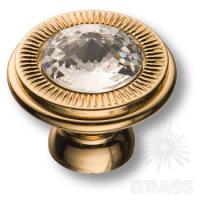 25.319.30.SWA.19 Ручка кнопка с кристаллом Swarovski, глянцевое золото 24K