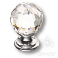 9933-400 Ручка кнопка с кристаллом Swarovski, глянцевый хром