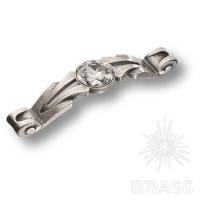 15.166.96.SWA.16 Ручка скоба с кристаллом Swarovski, старое серебро 96 мм