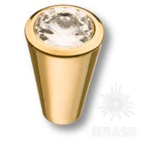 25.355.16.SWA.19 Ручка кнопка с кристаллом Swarovski, глянцевое золото 24K
