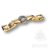 15.166.96.SWA.19 Ручка скоба с кристаллом Swarovski, глянцевое золото 96 мм