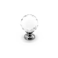 Ручка-кнопка Crystal 22012.00.38S стекло (гранка), хром, D30, Metakor