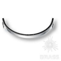 2574-005-160 BLACK Ручка скоба с кристаллами Swarovski, глянцевый хром 160 мм