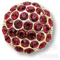 26.30.19 SWA RE  Ручка кнопка с кристаллами Swarovski, эксклюзивная коллекция, глянцевое золото 24К