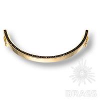 2574-003-160 BLACK Ручка скоба с кристаллами Swarovski, глянцевое золото 160мм