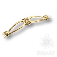 274-160-Gold Ручка скоба с кристаллом, глянцевое золото 160 мм