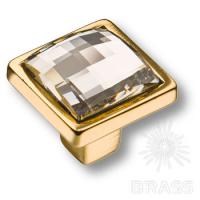 15.320.00.SWA.19 Ручка кнопка с кристаллом Swarovski, глянцевое золото 24K