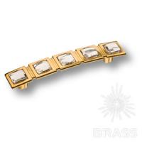 15.183.128.SWA.19 Ручка скоба с кристаллами Swarovski, глянцевое золото 128мм