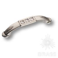 15.129.96.SWA.16 Ручка скоба с кристаллами Swarovski, старое серебро 96 мм