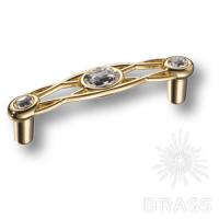 15.133.96.SWA.19 Ручка скоба с кристаллами Swarovski, глянцевое золото 96 мм