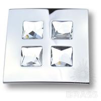 1035.0100.026 Ручка кнопка с кристаллами Swarovski, глянцевый хром 16 мм