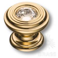 9952-100 Ручка кнопка с кристаллом Swarovski, глянцевое золото