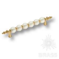 2095-61-128-PEARL Ручка скоба, матовое золото/перламутровый 128 мм