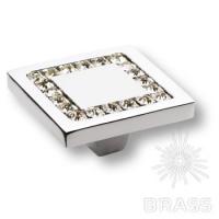 0771-005-3 Ручка кнопка с кристаллами Swarovski, глянцевый хром