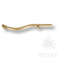 2573-003-160-LEFT Ручка скоба с кристаллами Swarovski, глянцевое золото 160 мм