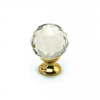 Ручка-кнопка Crystal 22012.00.44S стекло (гранка), золото, D30, Metakor