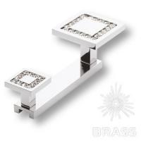0471-005-2 Крючок двухрожковый с кристаллами Swarovski, глянцевый хром