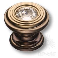 9952-771 Ручка кнопка с кристаллом Swarovski, старая бронза