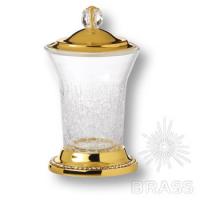 3505-75-030 Держатель для зуб.щеток, латунь с кристаллами Swarovski, цвет - глянцевое золото 24K