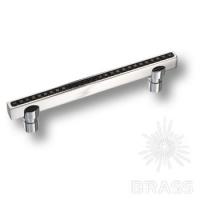 2575-005-96 BLACK Ручка скоба с кристаллами Swarovski, глянцевый хром 96 мм
