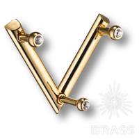 0493-030-V3 SWR Крючок трехрожковый с кристаллами Swarovski, глянцевое золото 24K