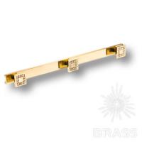 0471-030-3 Крючок трехрожковый с кристаллами Swarovski, глянцевое золото 24K