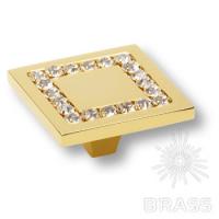 0771-003-3 Ручка кнопка с кристаллами Swarovski, глянцевое золото