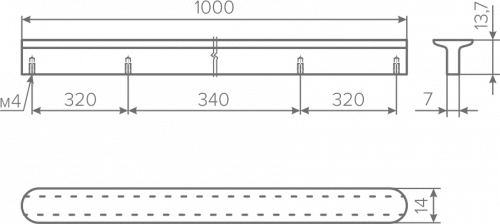 Ручка AQ Harmony L=1000 черный матовый