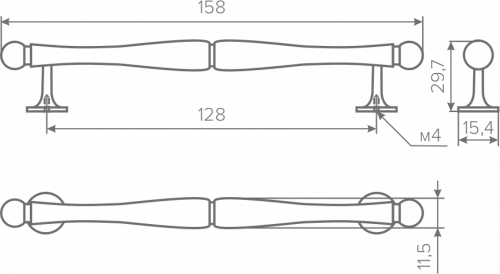 Ручка AQ Bella C=128 черный матовый