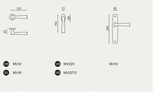 Дверная ручка DND handles Movida OC — на круглой розетке, хром глянцевый