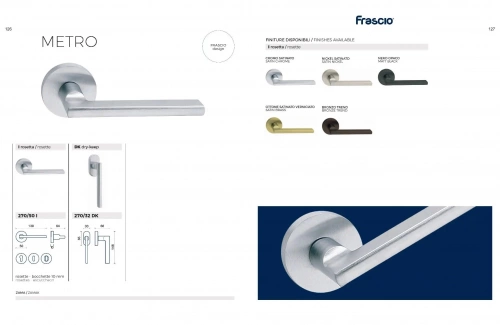 Дверная ручка Frascio Metro I OS — на круглой розетке, латунь матовая