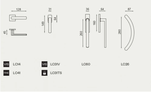 Дверная ручка DND handles Luce ZNE 02 — на квадратной розетке, черный