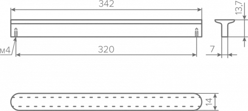 Ручка AQ Harmony С=320 черный матовый