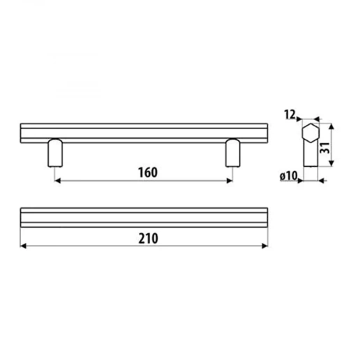 Ручка RE33-160-L36, Pencil, черный суперматовый, 160мм, Gamet