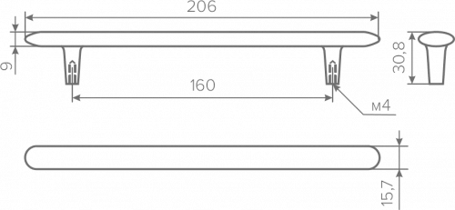 Ручка AQ Polis C=160 черный матовый