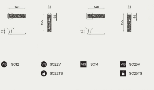 Дверная ручка DND handles SoCHIC 02 ZC — на квадратной розетке, хром глянцевый