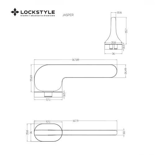 Ручки дверные LOCKSTYLE JASPER MOV MAB (французская бронза)
