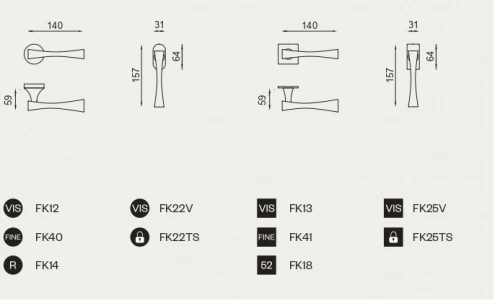 Дверная ручка Fluke 02 ONS DND HANDLES никель матовый