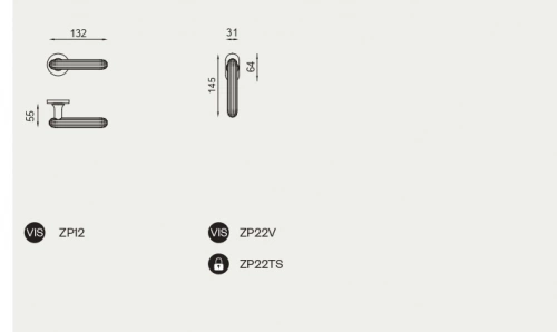 Дверная ручка DND handles Zeppelin ONO — на круглой розетке, черный
