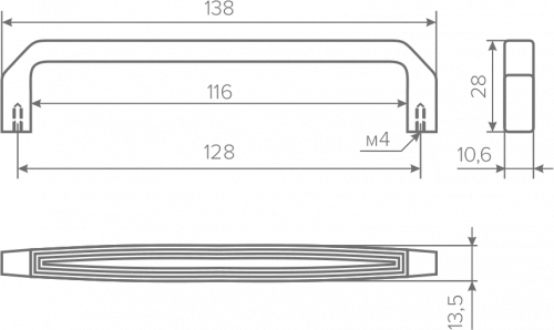 Ручка AQ Tetra C=128 черный матовый