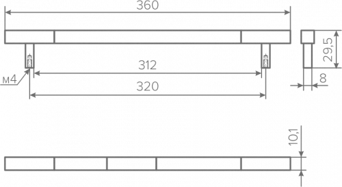 Ручка AQ Twil С=320 черный матовый