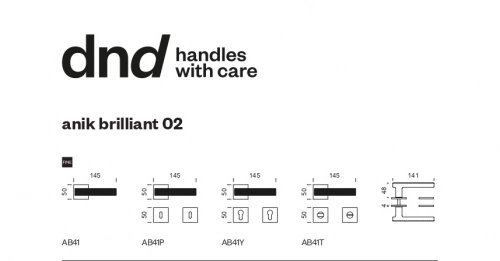 Дверная ручка DND handles Anik Brilliant 02 PVD-BG — на квадратной розетке, античное глянцевое золото