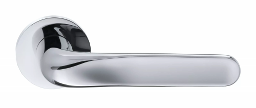 Дверная ручка Frascio DUCK CR — на круглой розетке, хром глянцевый