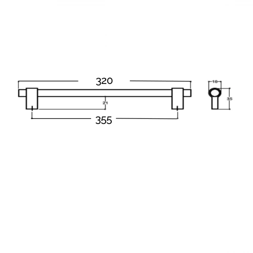 Ручка мебельная SYSTEM SY8770 0320 мм GL-BB (глянцевое золото / матовое золото)