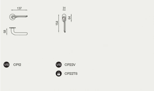 Дверная ручка DND handles Chop ZNE — на круглой розетке, черный